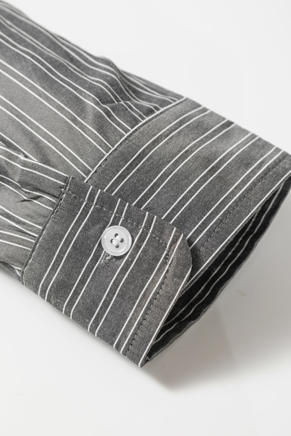 Black Stripe Button Up Oversized Casual Shirt