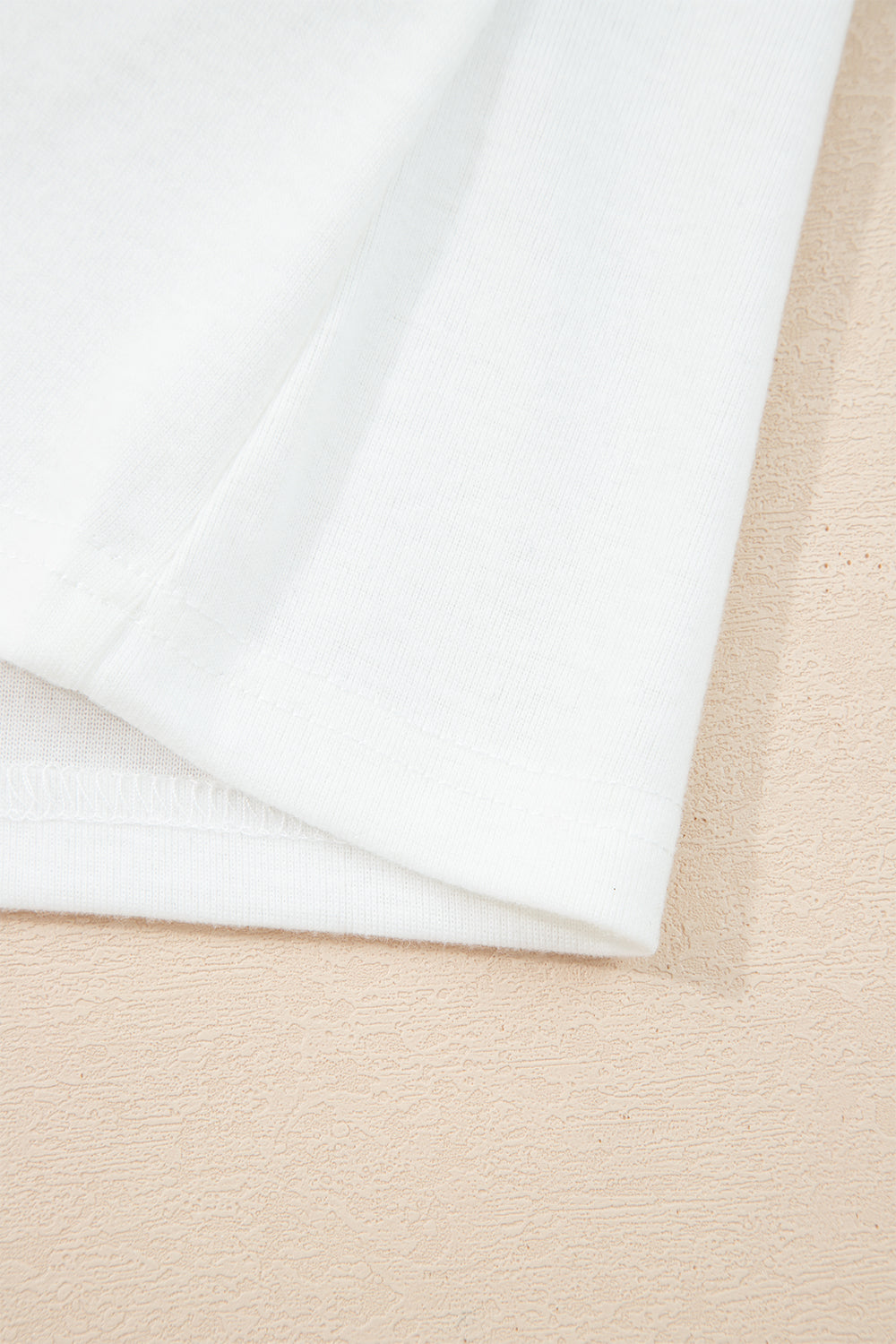 White Solid Color Seam Detail Raglan Long Sleeve Top