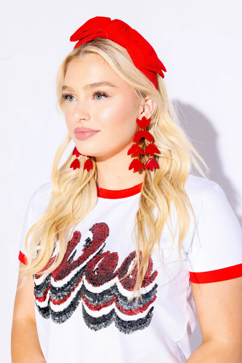 Red Bow Hello Edie Headband