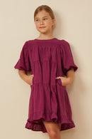 Hayden Girl Textured Ruffle Dress