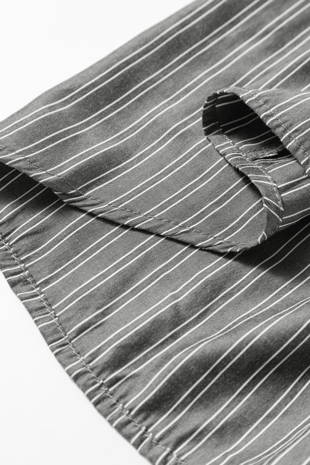 Black Stripe Button Up Oversized Casual Shirt