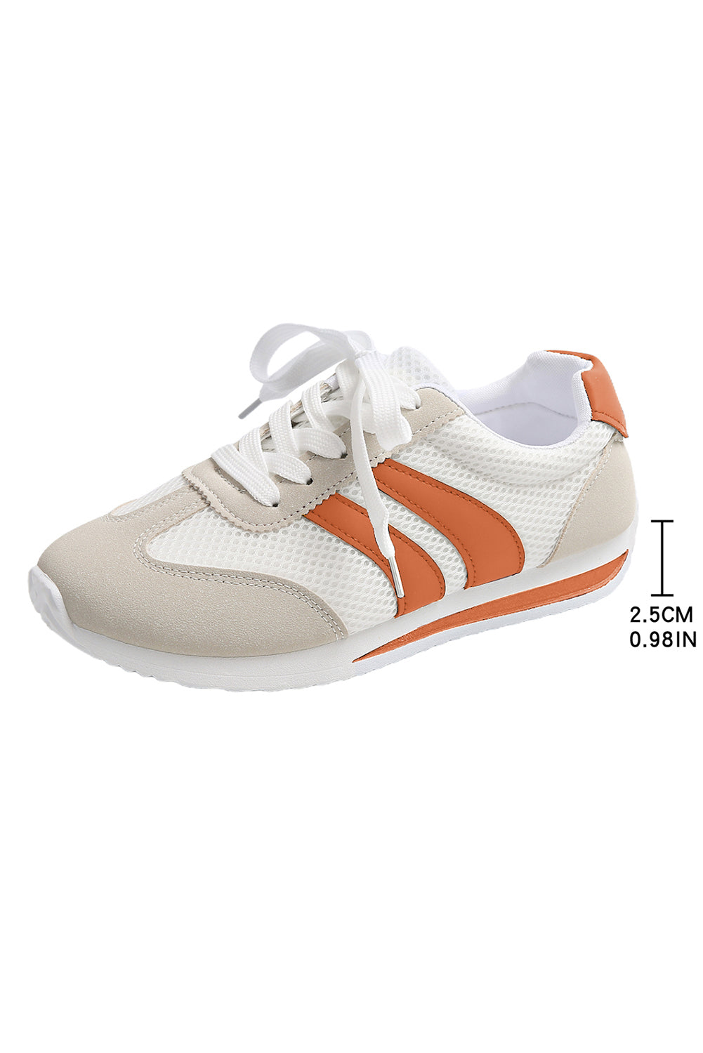 Yellow Patchwork Breathable Lace Up Sneakers