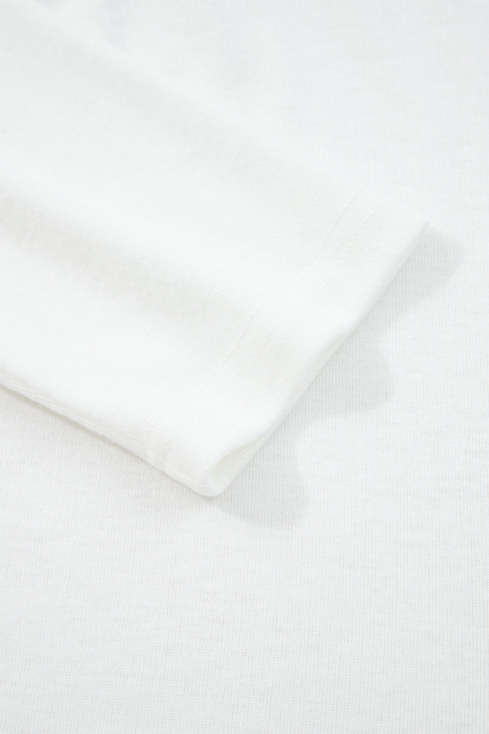 White Solid Color Seam Detail Raglan Long Sleeve Top