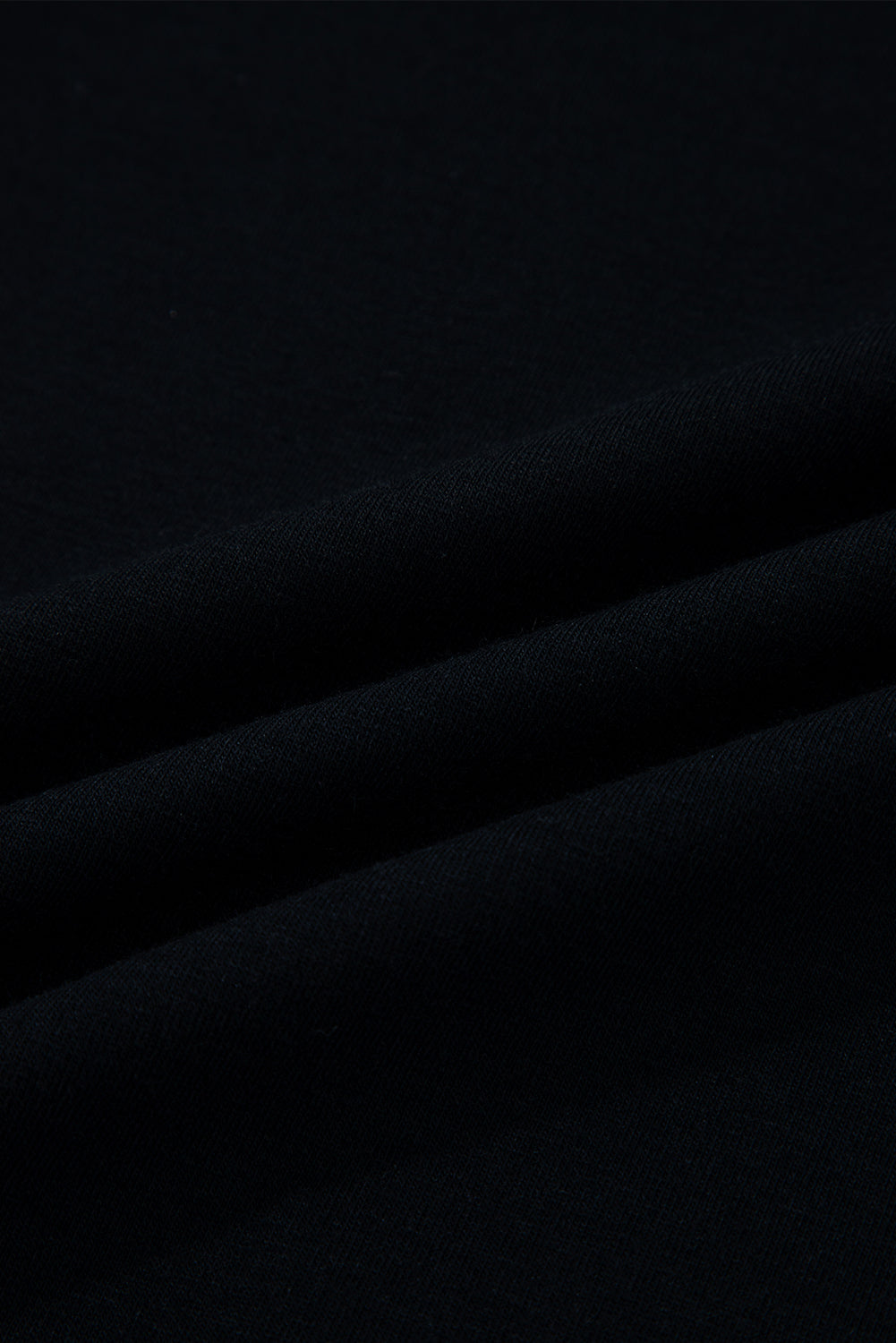 Black Asymmetric Seam Detail Solid Color Long Sleeve Top