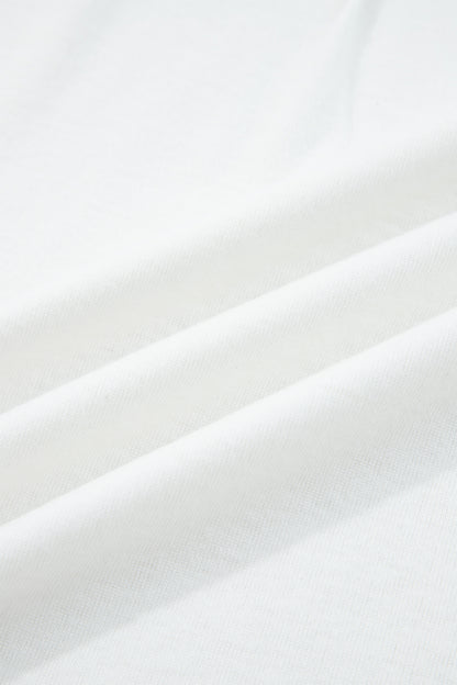 White Solid Color Seam Detail Raglan Long Sleeve Top