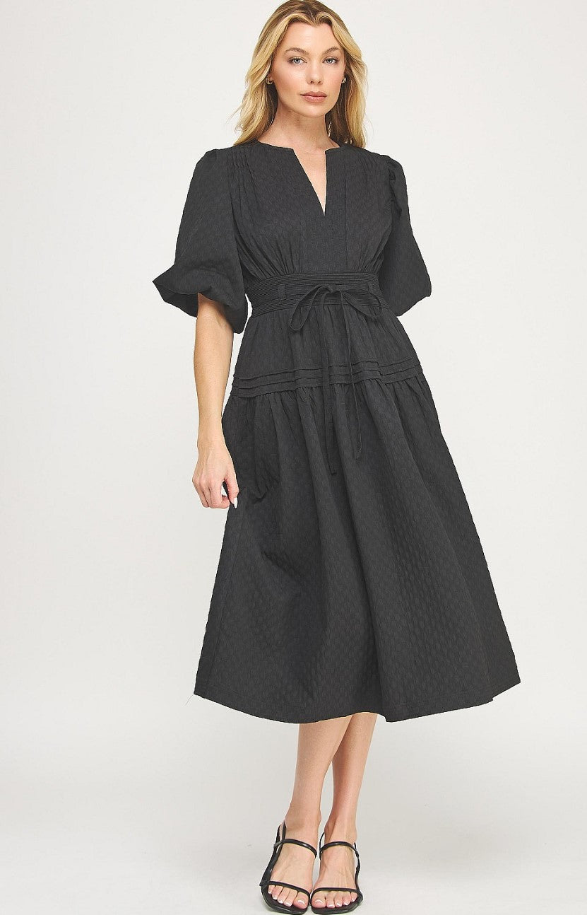 Black Woven Bubble Sleeve