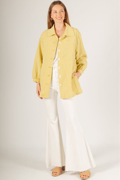 Oversized Gingham Seersucker Jacket