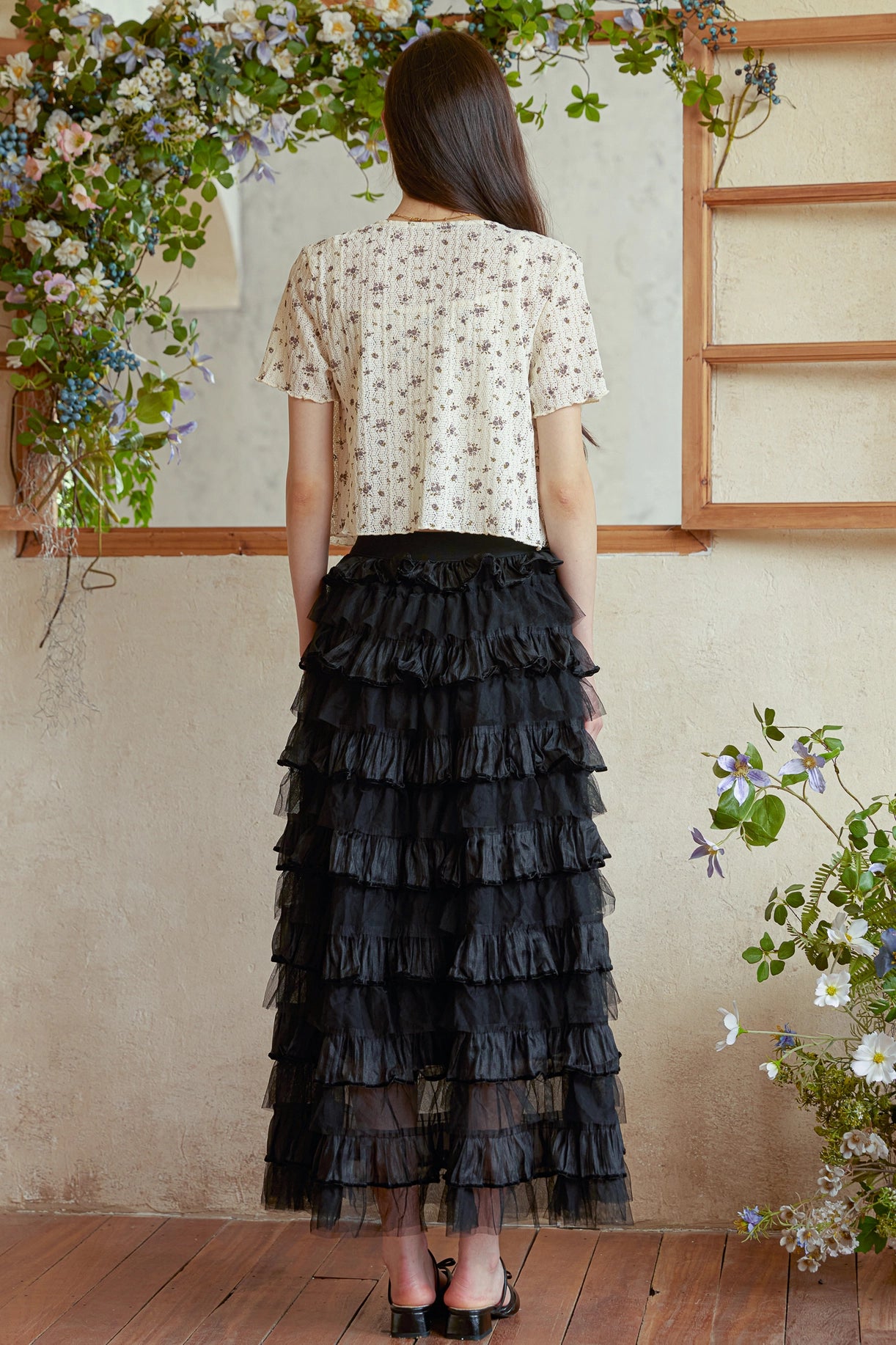 Black Tulle Cascade Skirt