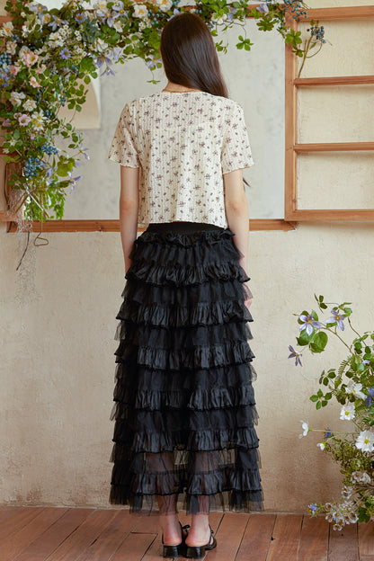 Black Tulle Cascade Skirt