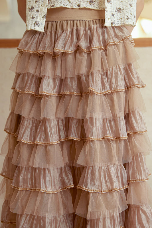 Caramel Tulle Cascade Skirt