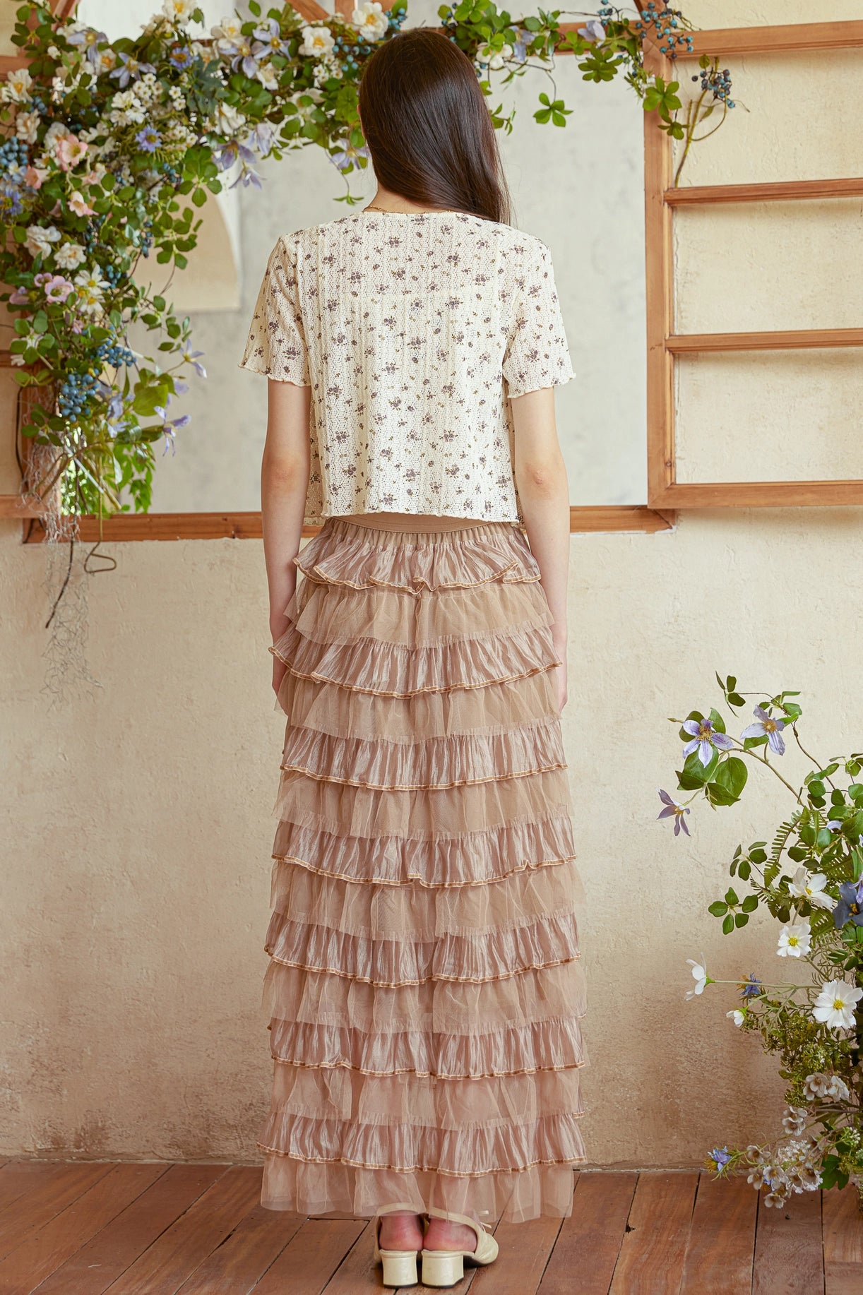 Caramel Tulle Cascade Skirt