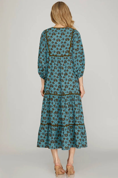 Bohemian Midi Dress With Pockets