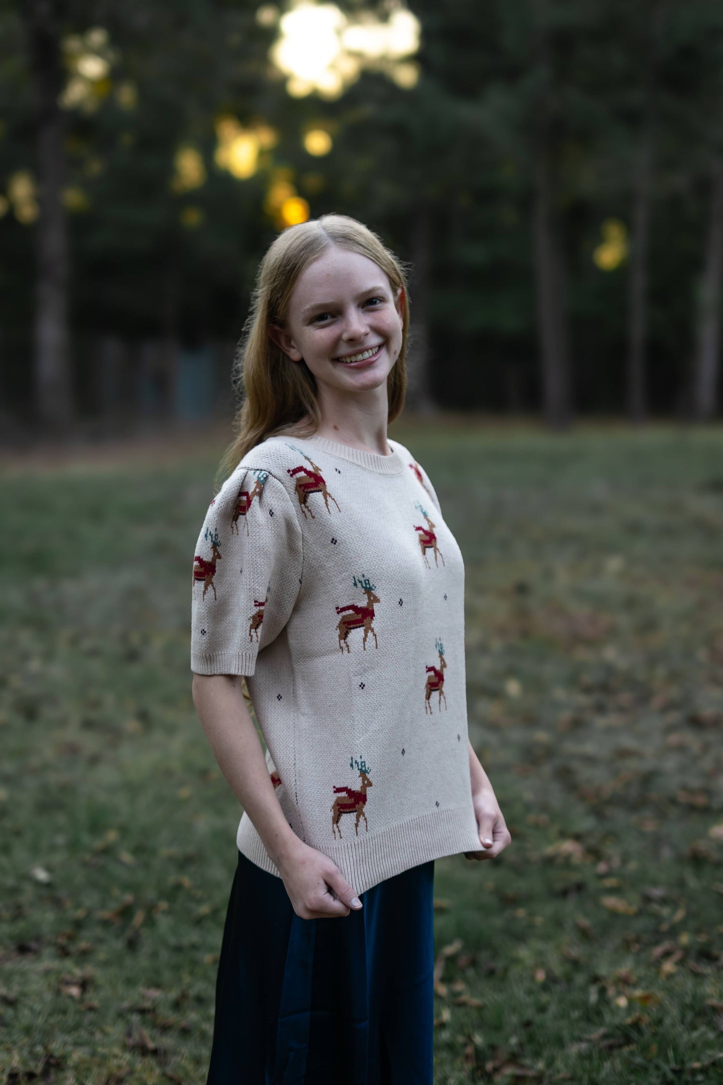 Short Sleeve Reindeer Sweater