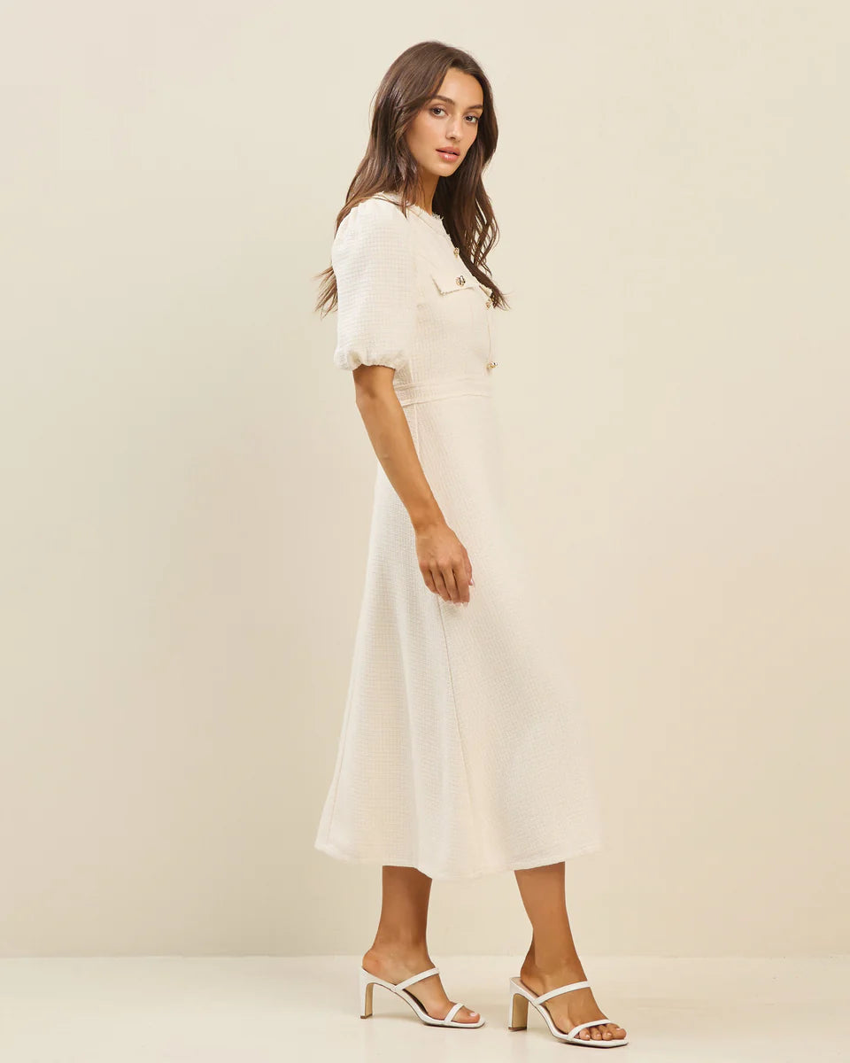 Ivory Tweed Dress