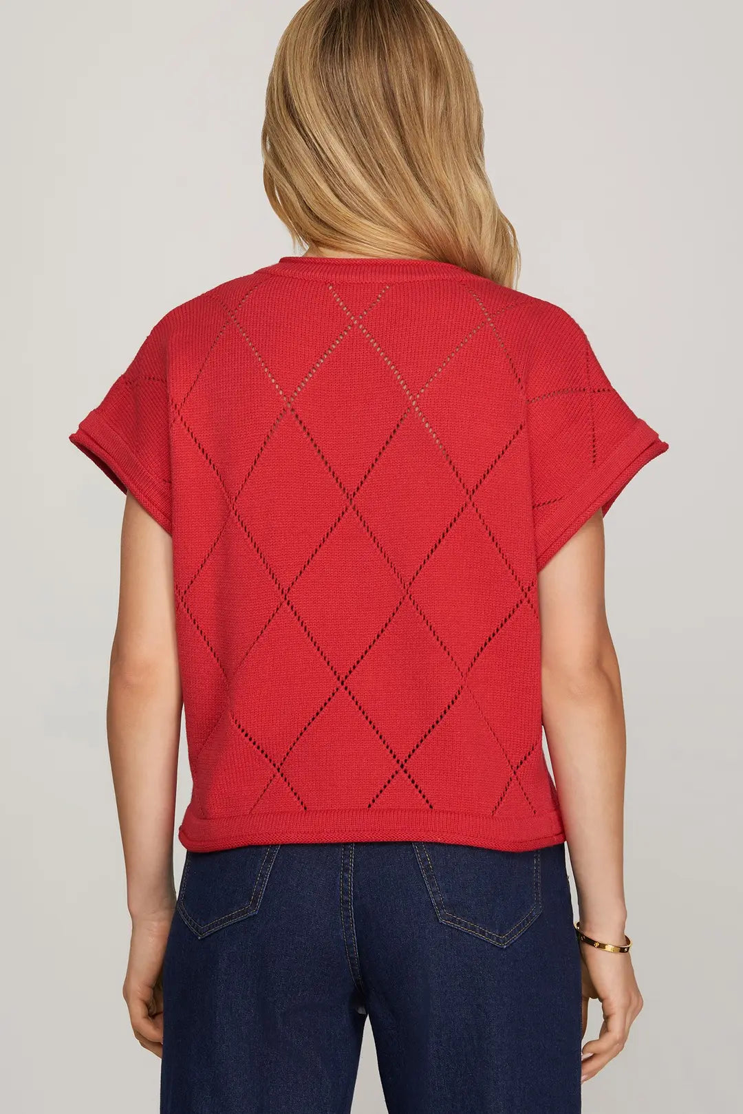 Checkered Bow Christmas Sweater