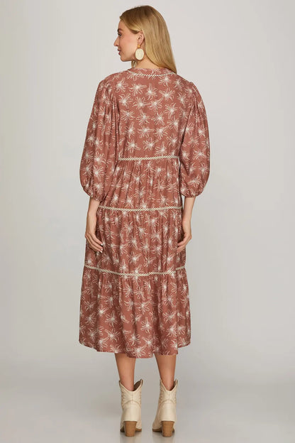 Floral Print Woven Tiered Dress