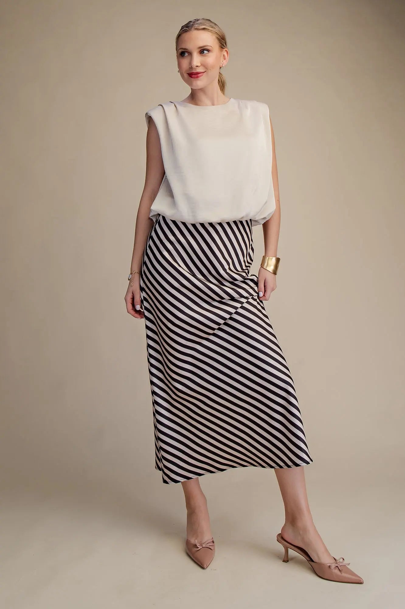 Black and White Midi Skirt