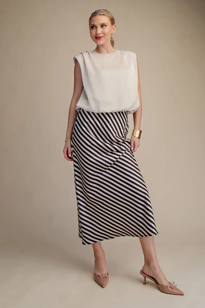 Black and White Midi Skirt