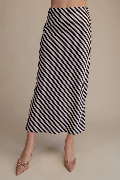 Black and White Midi Skirt