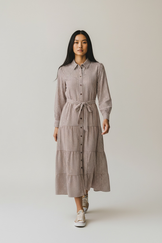 Cinnamon Striped Dress