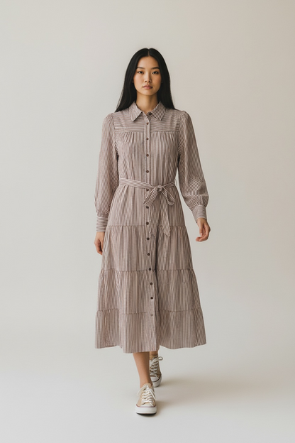 Cinnamon Striped Dress