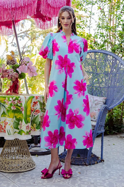 Flower Garden puff sleeve dress