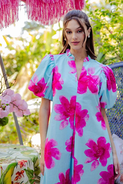 Flower Garden puff sleeve dress