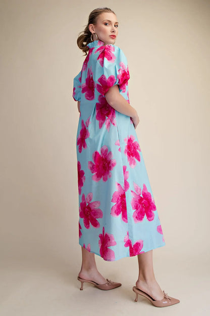 Flower Garden puff sleeve dress