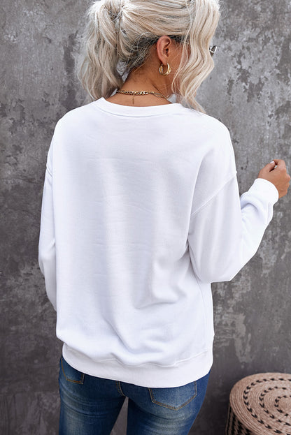 Beige FLANNELS PUMPKINS BONFIRES Graphic Drop Shoulder Sweatshirt