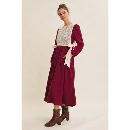 Crochet Overlay Dress With Ties Sides