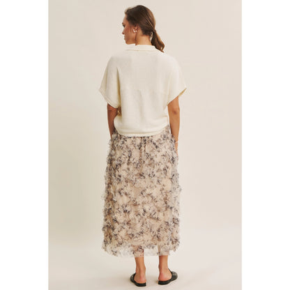 Cream/Black Ruffle Skirt
