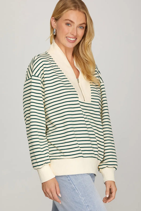 Long Sleeve Striped Cardigan