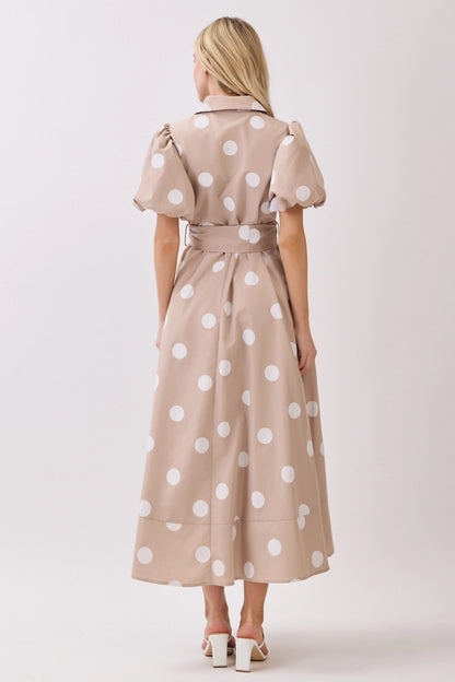 Big Polka Dot Button Down Maxi Dress