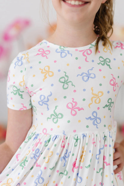 Tied in Love Mila and Rose Short Sleeve Twirl Dress